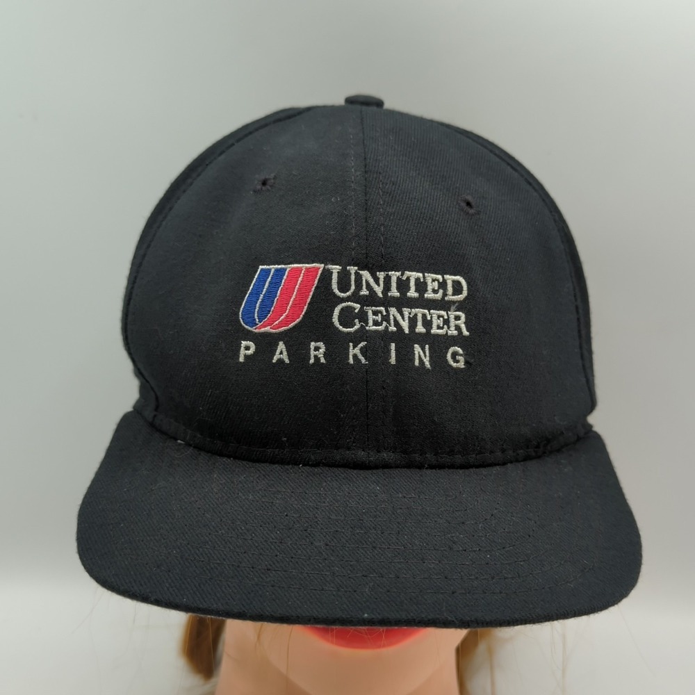Rare Vintage New Era United Center Parking Hat Bulls Blackhawks Snapback Cap USA